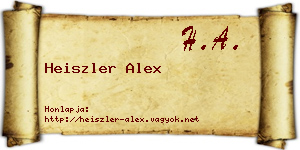 Heiszler Alex névjegykártya